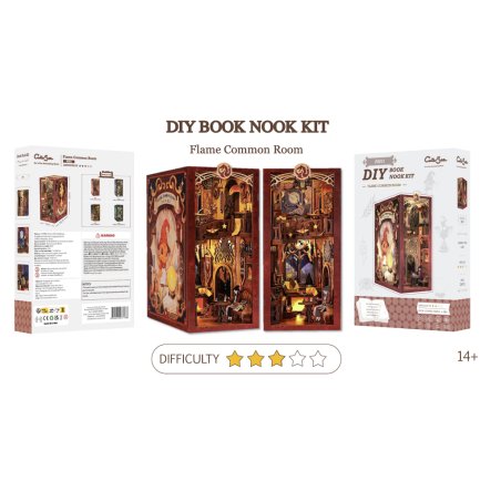 BOOK NOOK KIT - DIY - Salle Commune Flâme - 226pc Eclairage LED