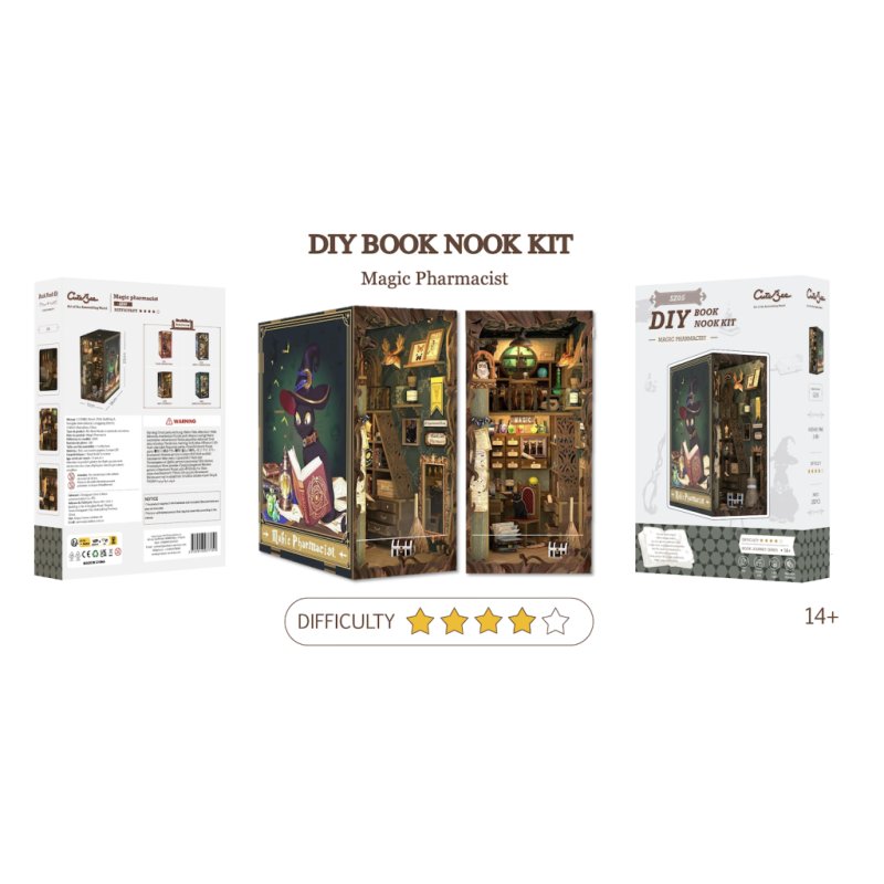 BOOK NOOK KIT - DIY - Pharmacien Magique - 282pc Eclairage LED
