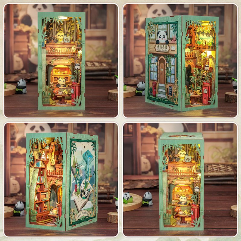 BOOK NOOK KIT - DIY - Librairie Panda - 244pc Eclairage LED