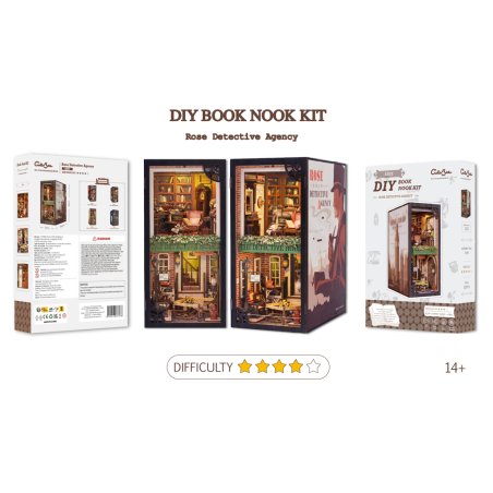 BOOK NOOK KIT - DIY - Agence du Détective Rose - 322pc Eclairage LED
