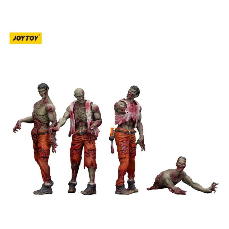 Zombie pack 4 figurines Dark Source Mechanic Team 8 cm