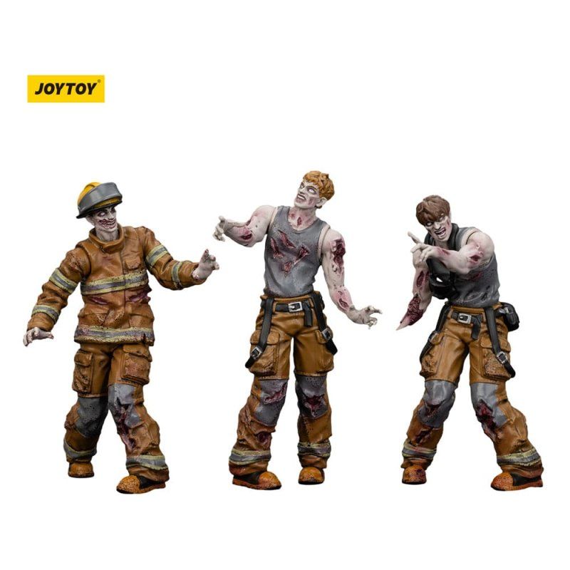Zombie pack 3 figurines Dark Source Firefighters 8 cm