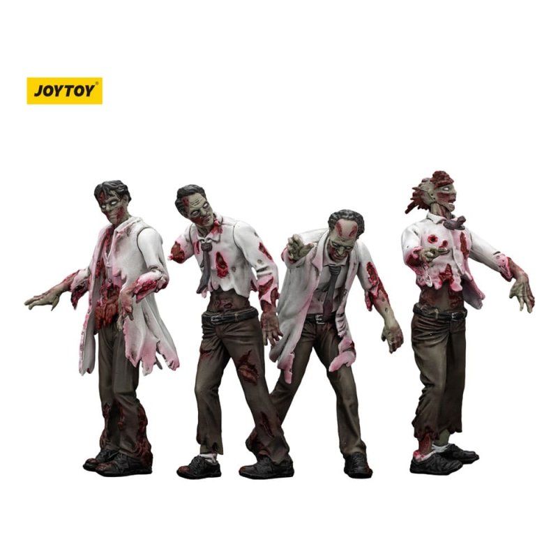 Zombie pack 4 figurines Dark Source Scientists (Male) 8 cm
