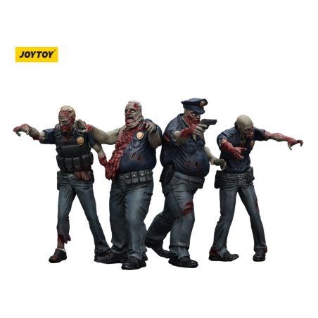 Zombie pack 4 figurines Dark Source Police (Male) 8 cm
