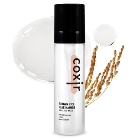 Coxir Brown Rice Niacinamide Peeling Mist Toner with AHA and BHA