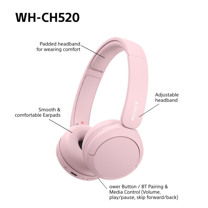 Sony WH-CH520P pink