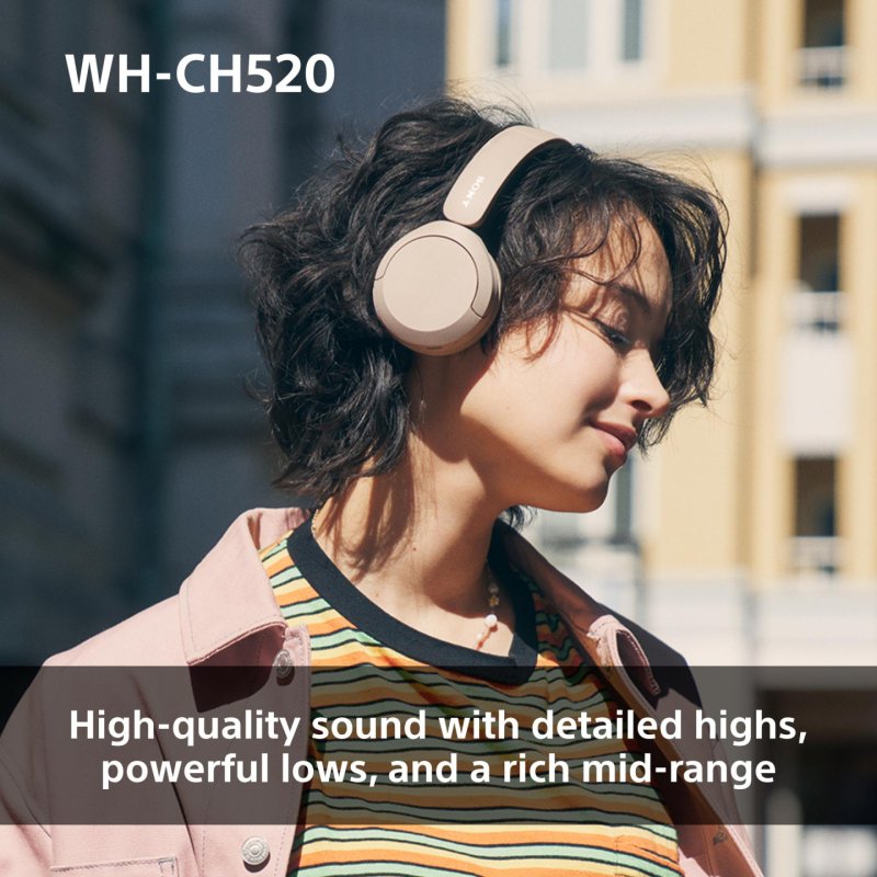 Sony WHCH520Y.CE7 écouteur/casque Sans fil Arceau Appels/Musique USB Type-C Bluetooth Jaune