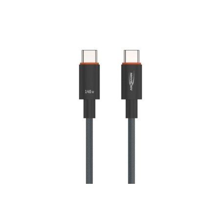 USB 2.0 Kabel, USB-C Stecker USB-C Stecker (anthrazit, 60cm, PD 3.1, Laden mit bis zu 140 Watt, gesleevt)