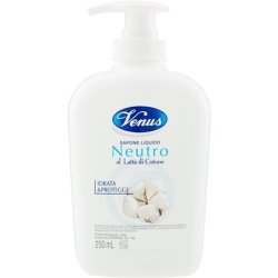 Venus Liquid Soap for Face and Hands with Cotton Milk - Hydrates and Protects