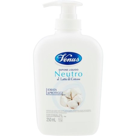 Venus Liquid Soap for Face and Hands with Cotton Milk - Hydrates and Protects