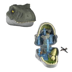 Jurassic World Rebirth Micro Adventure Playset Tyrannosaurus Rex Head, Interactive Features & Figures
