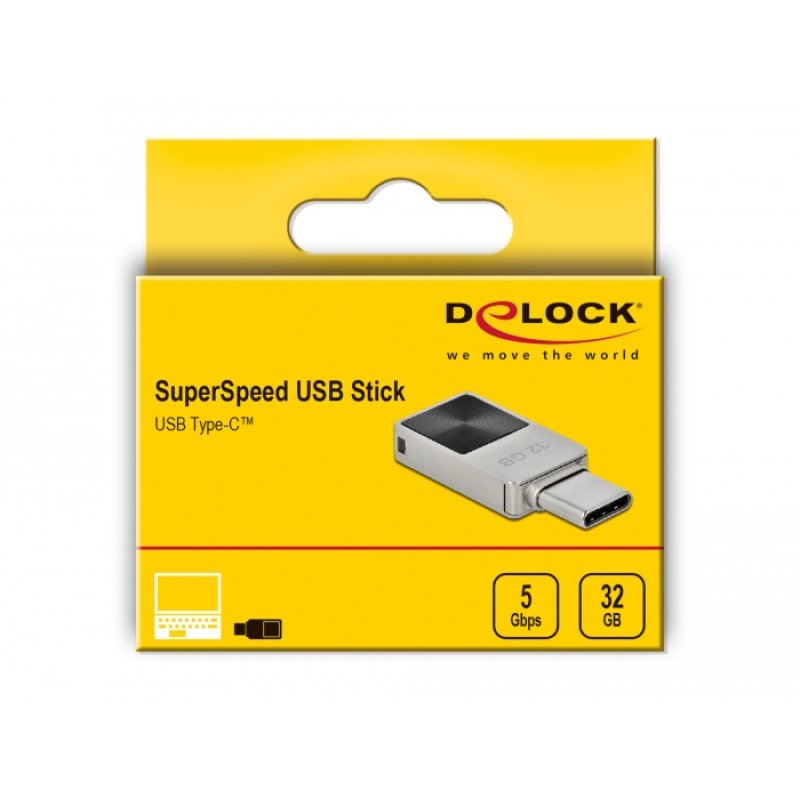 DeLOCK Mini USB 5 Gbps USB-C Memory Stick 32 GB - Metal Housing