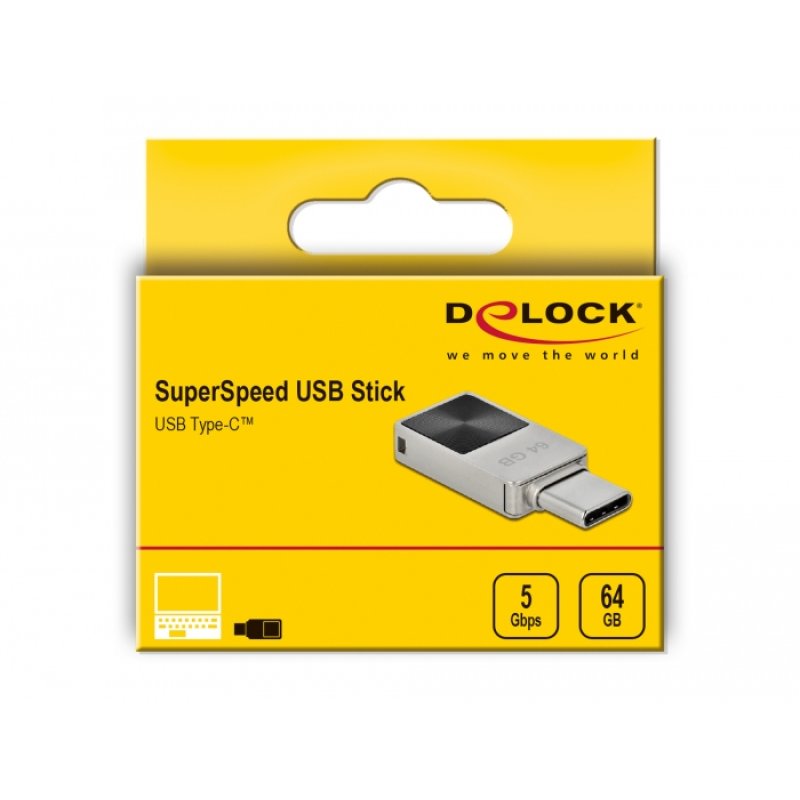 DeLOCK Mini Clé USB 5 Gbps USB-C64 GB - Boitier métallique