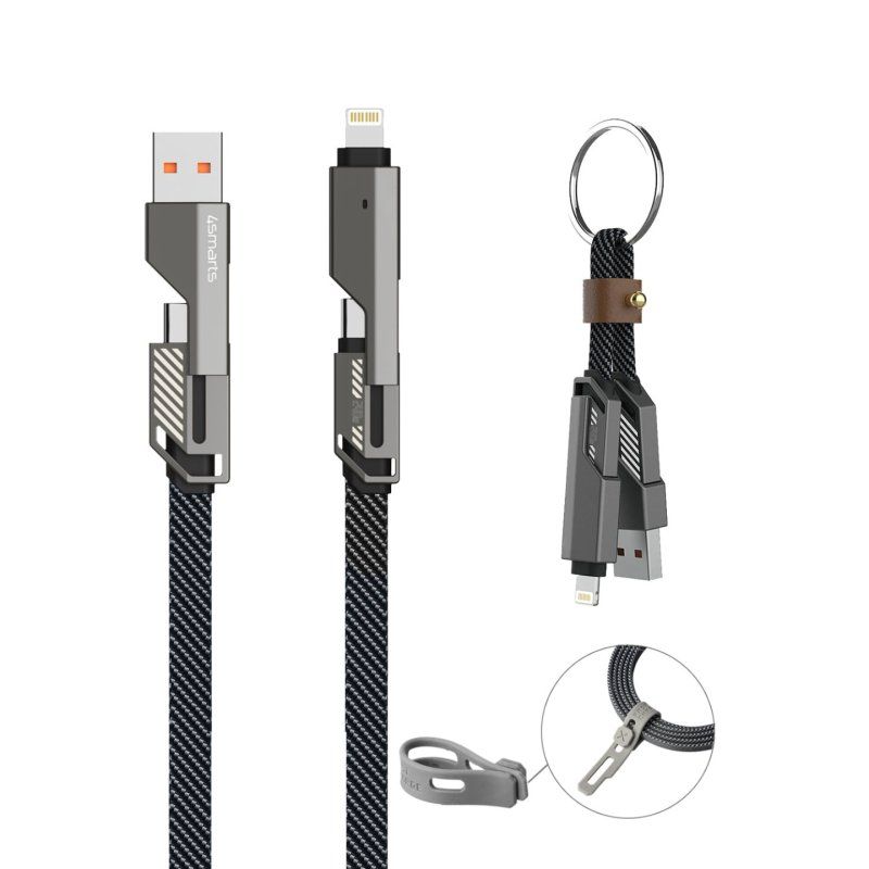 4smarts 541456 câble USB 1,5 m USB A/USB C USB C/Lightning Graphite