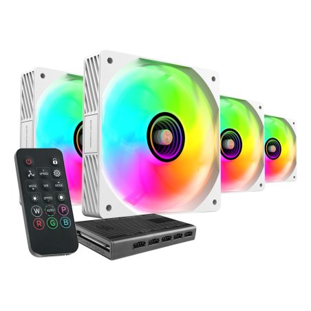 Mars Gaming MFSI4KITW computer cooling system Computer case Fan 12 cm White