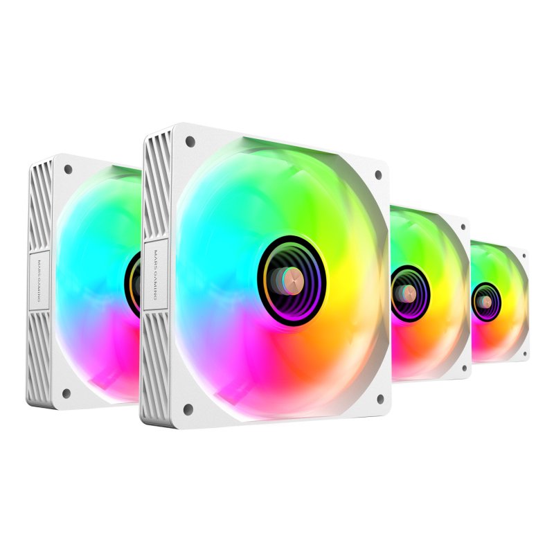 Mars Gaming MFSI4KITW computer cooling system Computer case Fan 12 cm White