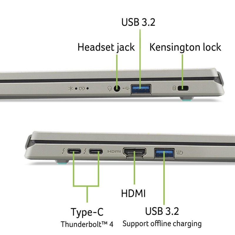 Acer Aspire Vero 16 (AV16-71P-79L8) 16,0" WUXGA, Intel i7U-255H (13 TOPS), 32GB RAM, 2x 1TB SSD, Windows 11