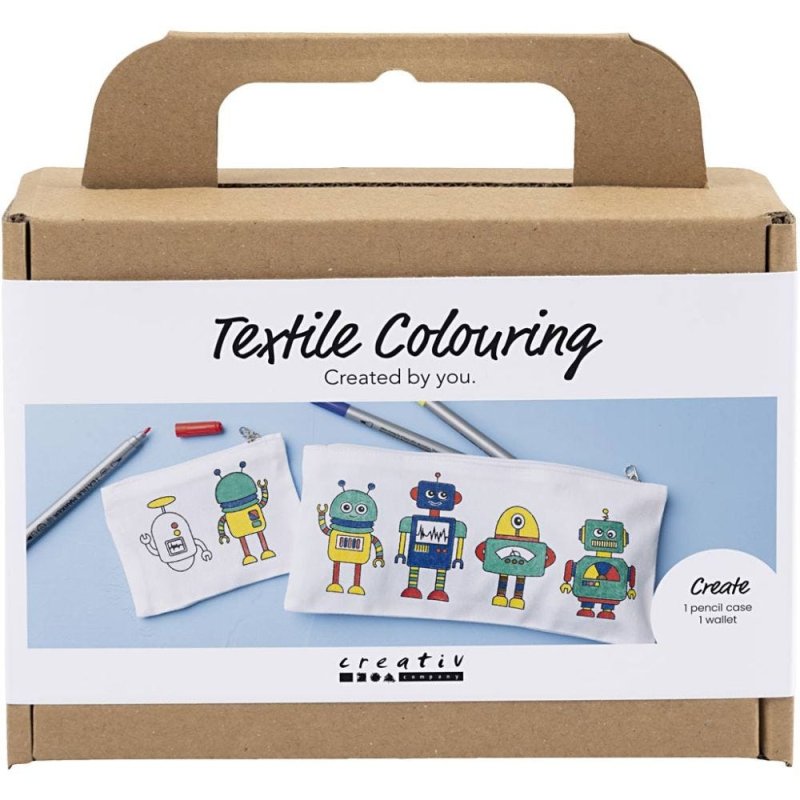 Creative - Mini Craft Kit Textile Colouring, Robot, primary colours, 1 pack - ()