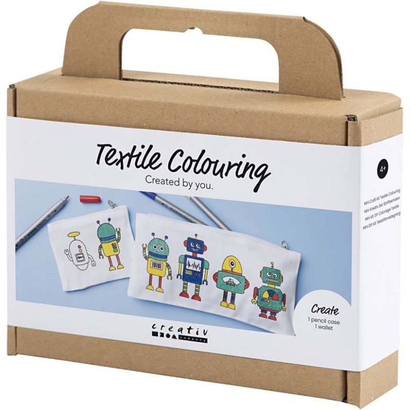 Creative - Mini Craft Kit Textile Colouring, Robot, primary colours, 1 pack - ()