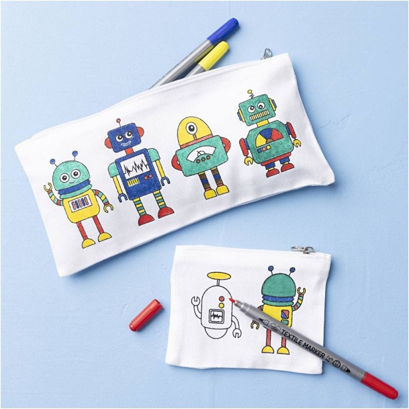 Creative - Mini Craft Kit Textile Colouring, Robot, primary colours, 1 pack - ()
