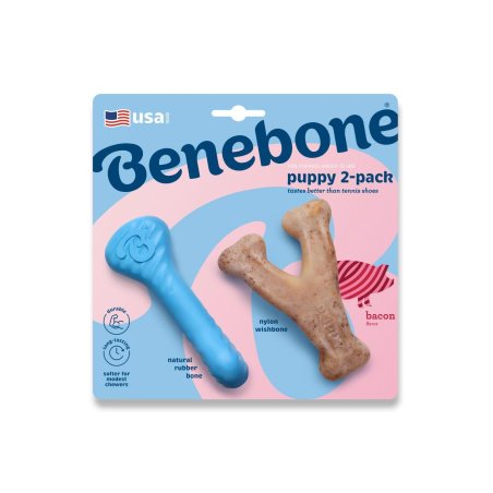 BENEBONE - Puppy 2-Pack Rubber Bone/Wishbone - Tiny