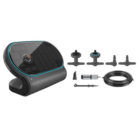 Solar-Bewässerung AquaBloom L Set (grau/türkis, für bis zu 30 Pflanzen)