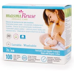 Masmi Washable Breast Pads GOTS Certified Organic Cotton 100 Washes - Twin Pack