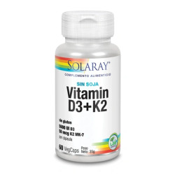 Solaray Vitamin D3 And K2 60 Vegetable Capsules 5000 Iu