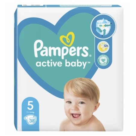 Pampers Active Baby 5 Disposable Diapers - 38 Pieces