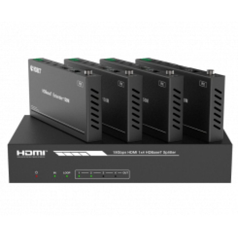 HDBaseT Distributor 1X4-4K60Hz-120m-PoC-(With Receivers)