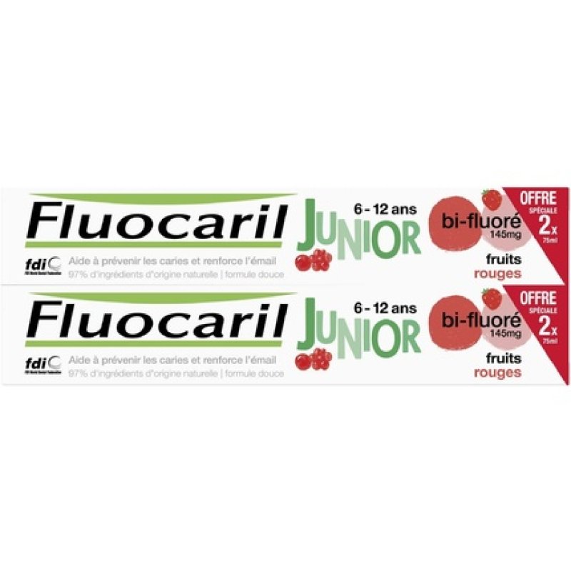 Junior 6-12 Years Red Fruits Gel Toothpaste 75ml - Pack of 2