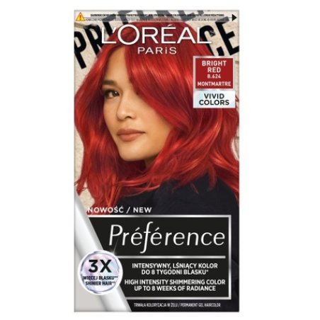 LOREAL Preference Vivid Colors hair dye 8624 Bright Red