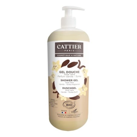 Cattier Paris Shower Gel Vanilla Tonka Aloe Vera - Soap & Sulfate Free