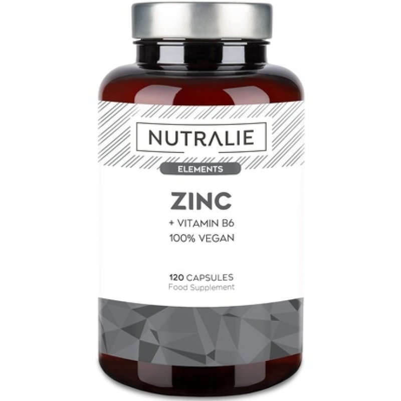 Zinc High Strength Pure and Vegan Antioxidant Supplement with Zinc Citrate and Vitamin B6 120 Nutralie Vegan Capsules