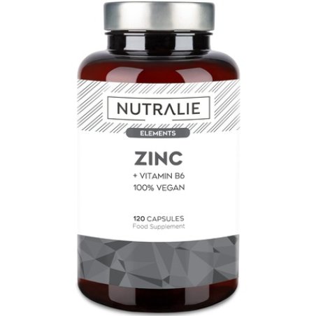 Zinc High Strength Pure and Vegan Antioxidant Supplement with Zinc Citrate and Vitamin B6 120 Nutralie Vegan Capsules