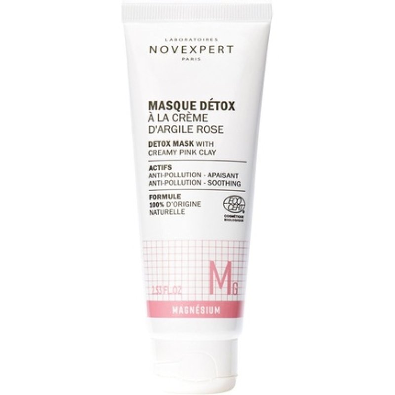 Novexpert Detox Mask with Creamy Pink Clay for Unisex 2.53 oz