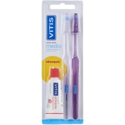 Vitis DENTAID Duplo Medium Toothbrush - Pack of 2