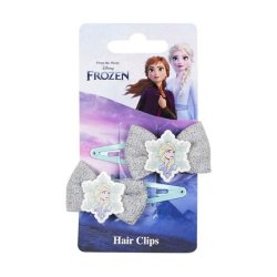 Frozen Silver Blue Bow Hair Clips