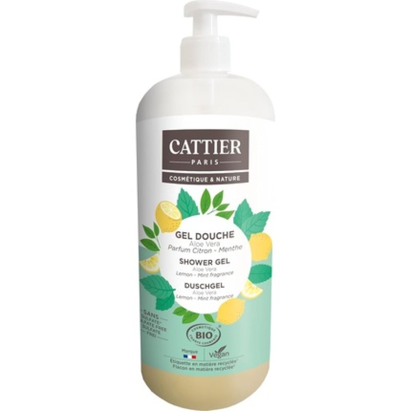 Cattier Shower Gel Without Sulfates Lemon Fragrance Mint 1L