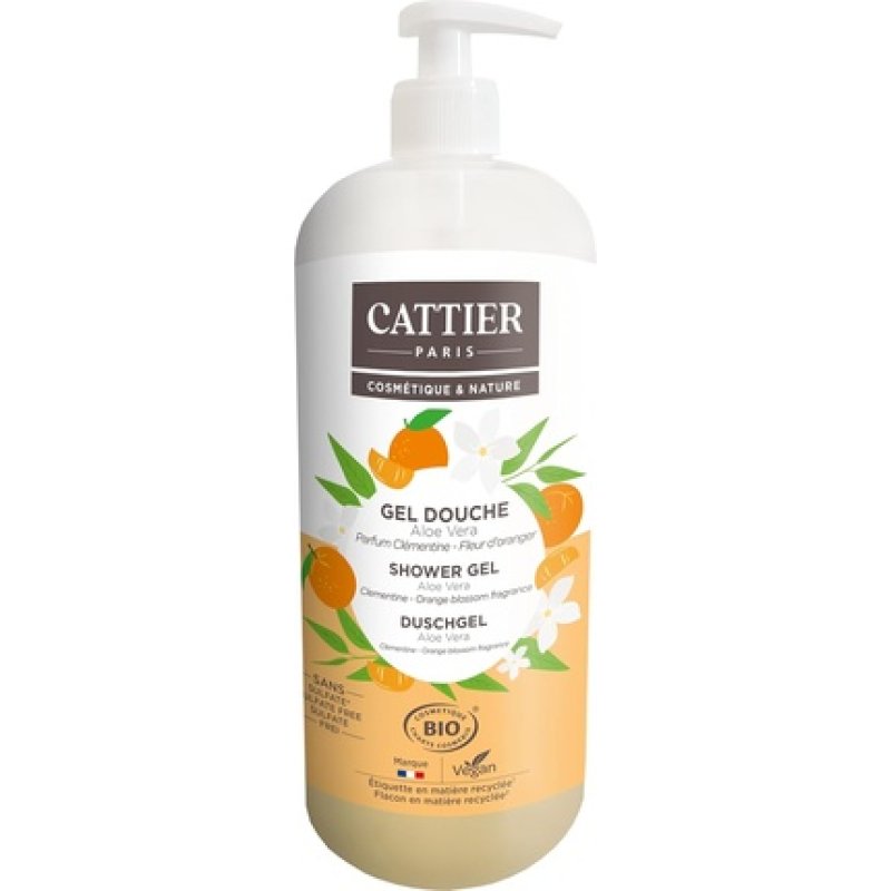 Cattier Shower Gel Without Sulfates Fragrance Clementine Orange Blossom 1L