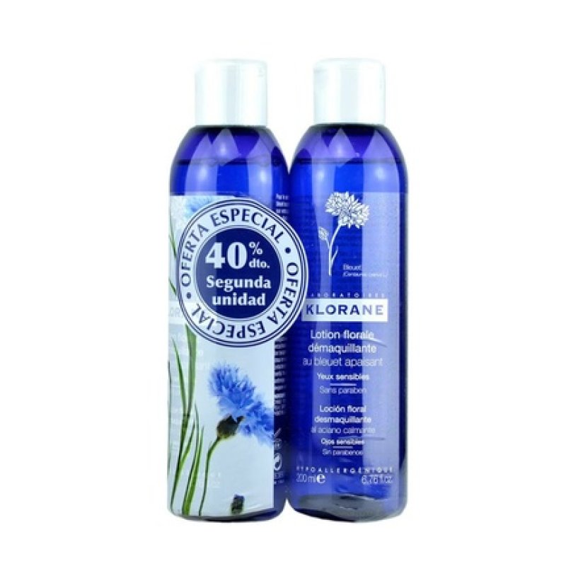 Klorane Cornflower Sensitive Eye Makeup Remover 200ml - Pack of 2