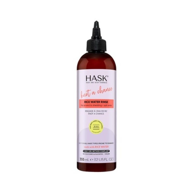Hask Knot A Chance Rice Water Rinse with Fortifying Rice Water for Wavy and Curly Hair