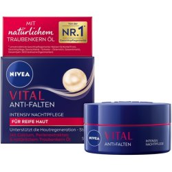NIVEA VITAL Intensive Anti-Wrinkle Night Care for Mature Skin with Calcium, Pearl Extracts, and Natural Grape Seed Oil