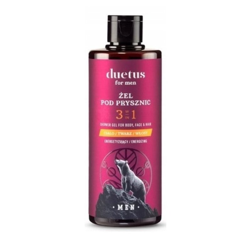 Duetus Men's 3-In-1 Energizing Shower Gel For Body, Face & Hair - 300ml