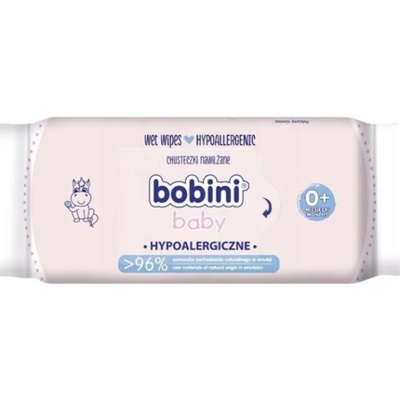 Bobini Baby Hypo-Allergenic Wet Wipes Sensitive Leather 60 Count
