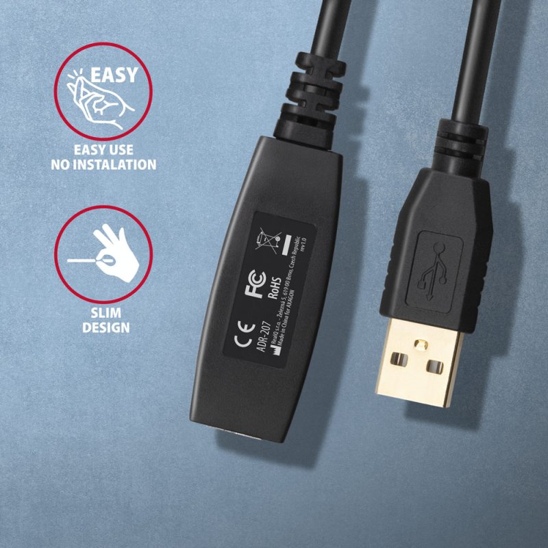 AXAGON ADR-207 USB 2.0 Verlängerungs- / Repeaterkabel - 7,5m