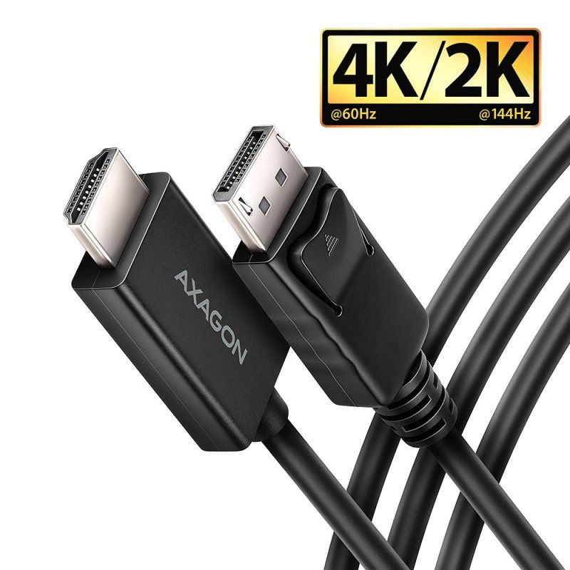 Axagon RVD-HI20C2 câble vidéo et adaptateur 1,8 m DisplayPort HDMI Noir