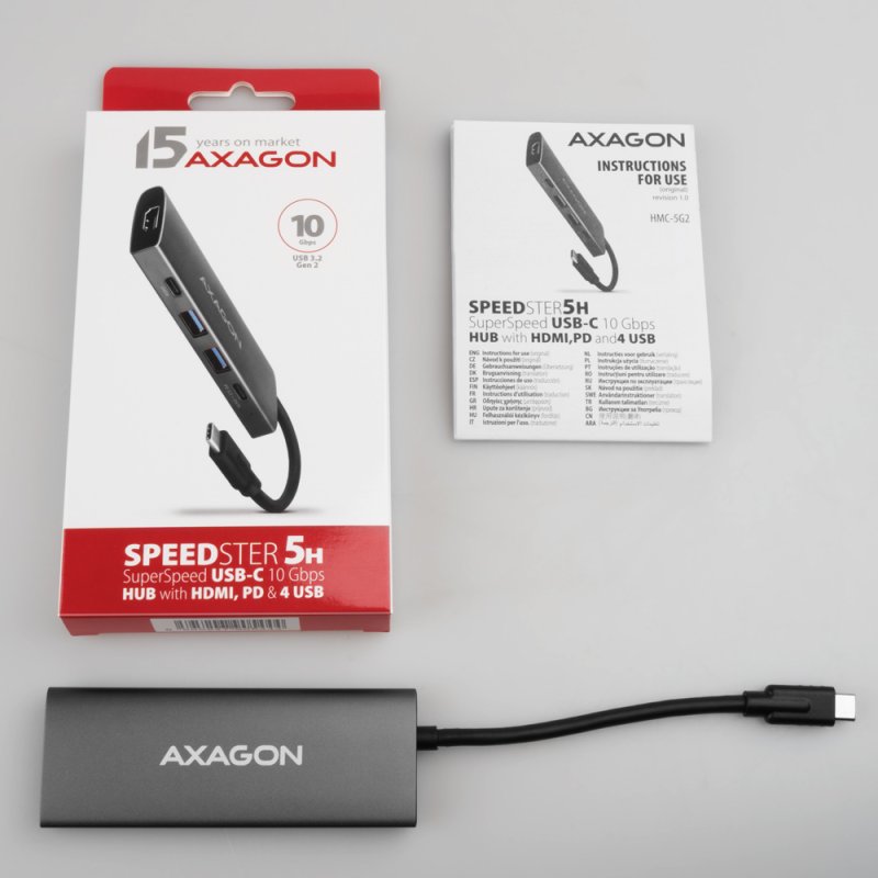 Axagon HMC-5G21 USB-C 10Gbps SPEEDSTER 5in1 hub