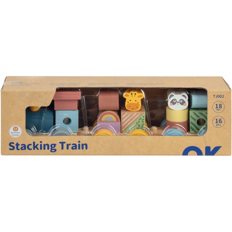 TRAIN BOIS ANIMAL 32CM