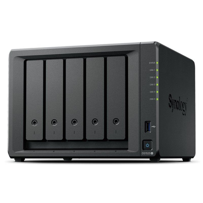 Synology DiskStation DS1525 NAS 5-Bay AMD Ryzen™ V1500B, 8GB DDR4 RAM, 0/5 HDD/SSD